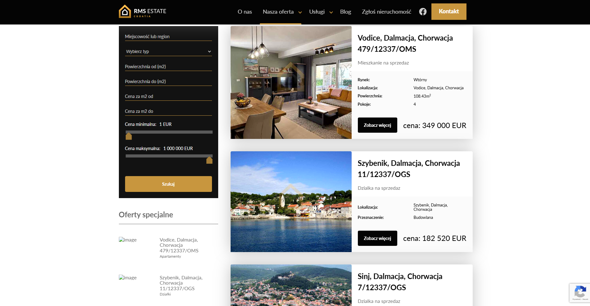 Strona www nieruchomoscichorwacja